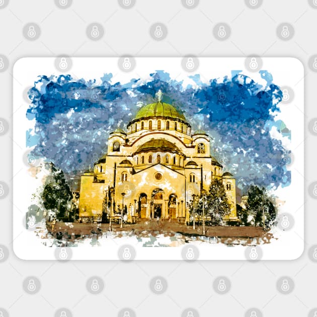 The Temple of Saint Sava Belgrade Srbija / Hram Svetog Save Beograd Srbija Magnet by Naumovski